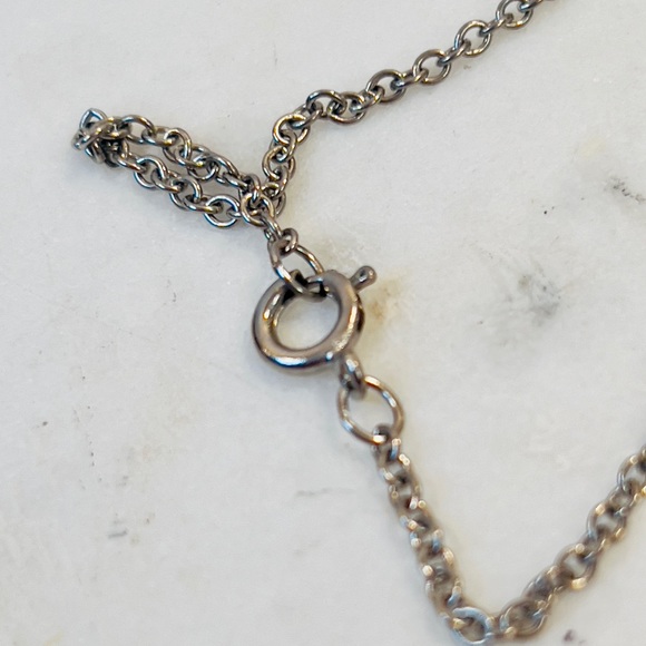 Vintage Sterling Silver Turquoise Cross Pendant & Chain - 18” - Picture 4 of 5